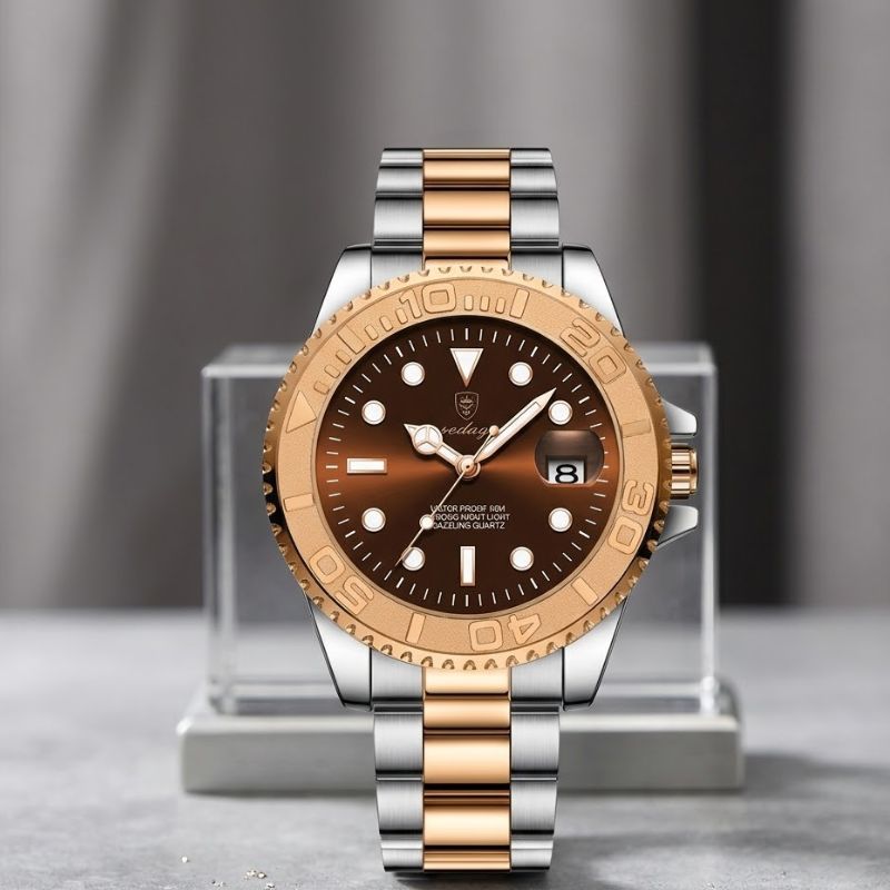 Poedagar Submariner Rose Gold Brown