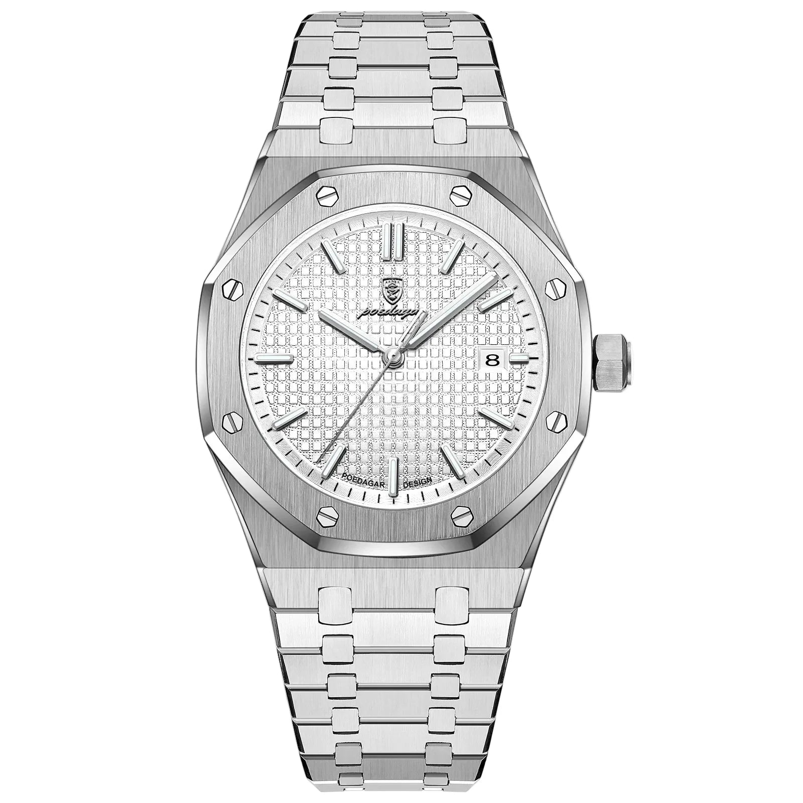 Poedagar Deluxe Octagon Silver White
