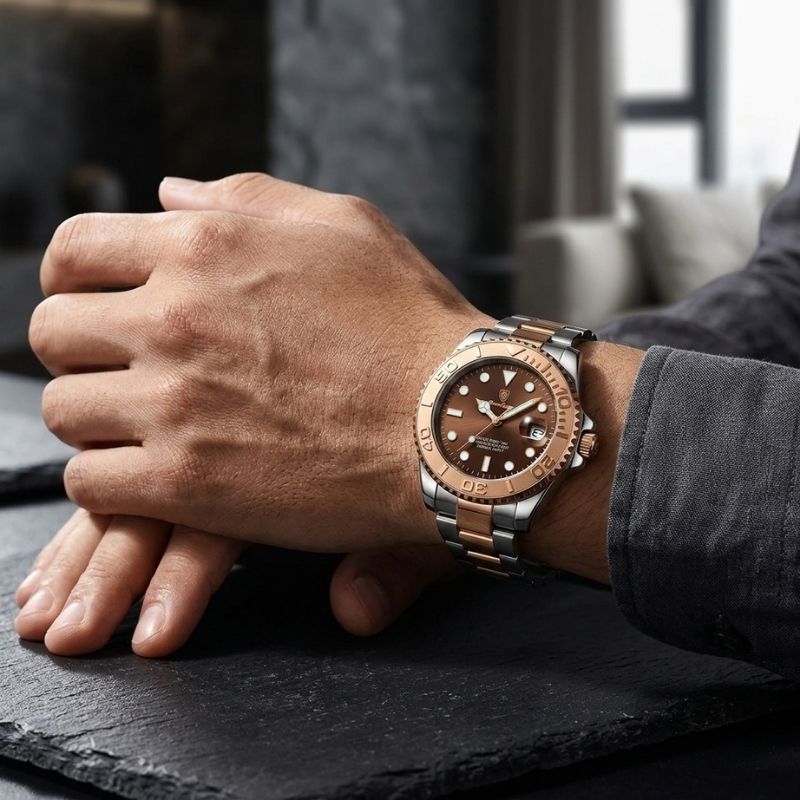 Poedagar Submariner Rose Gold Brown