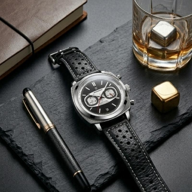 Poedagar Dominium Chrono Silver Black