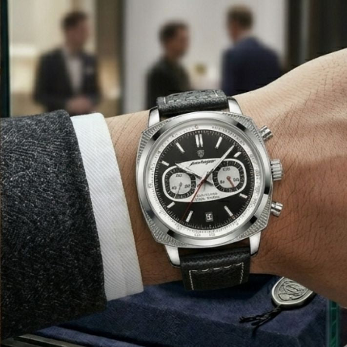 Poedagar Dominium Chrono Silver Black