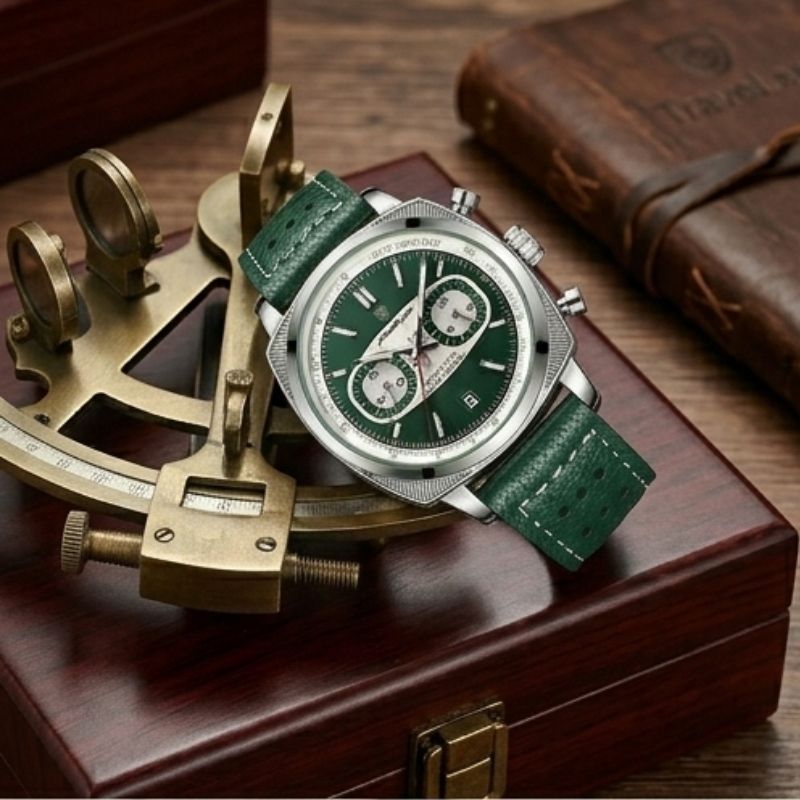 Poedagar Dominium Chrono Silver Green