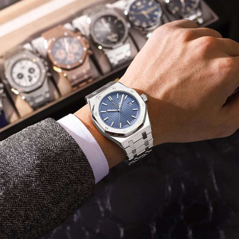 Poedagar Deluxe Octagon Silver Blue