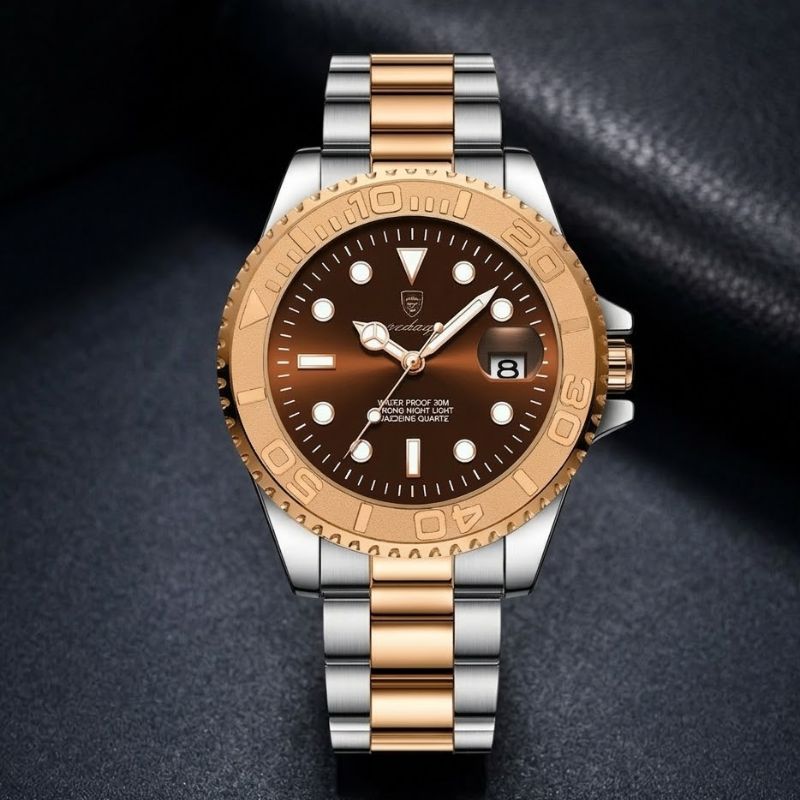 Poedagar Submariner Rose Gold Brown