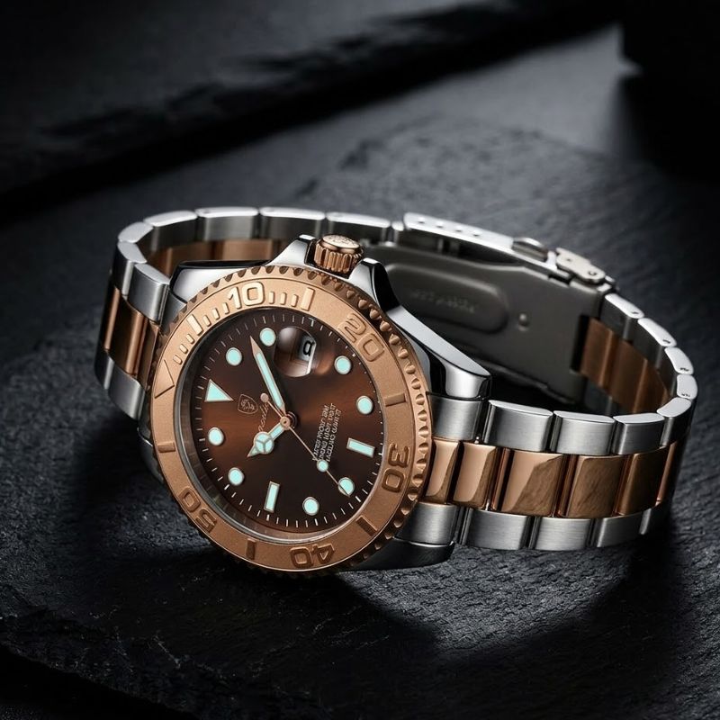 Poedagar Submariner Rose Gold Brown