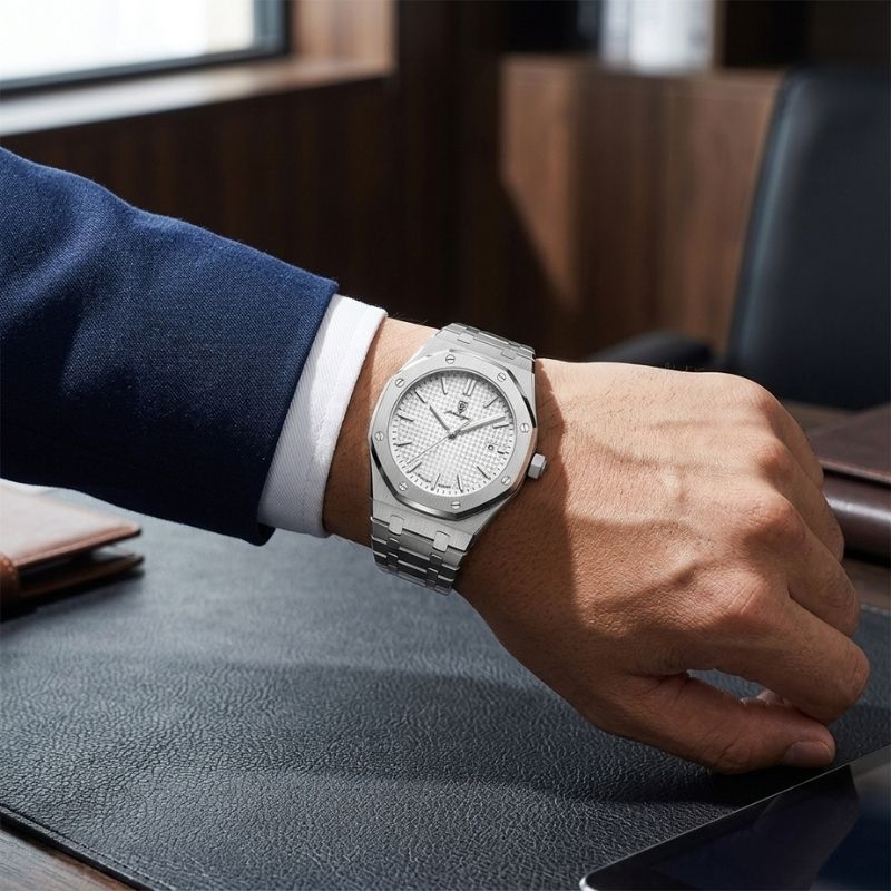 Poedagar Deluxe Octagon Silver White