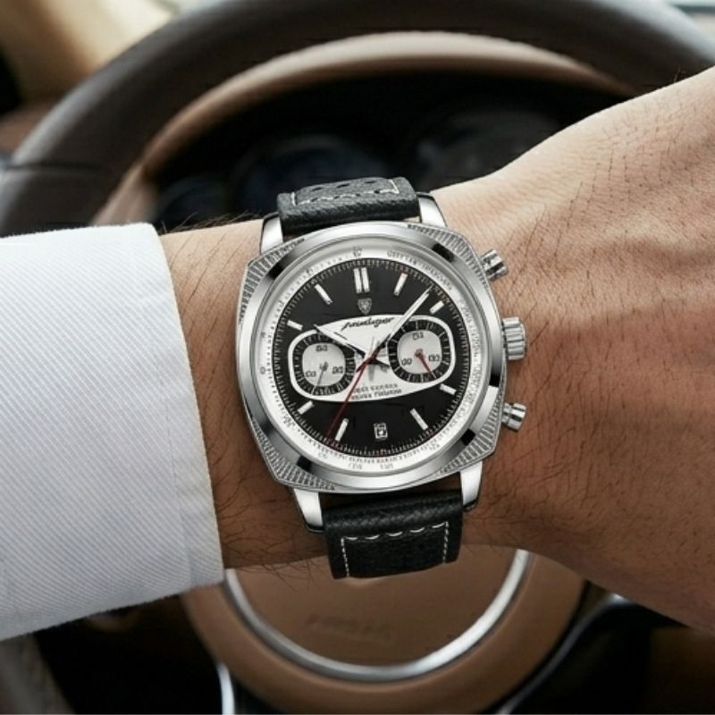 Poedagar Dominium Chrono Silver Black