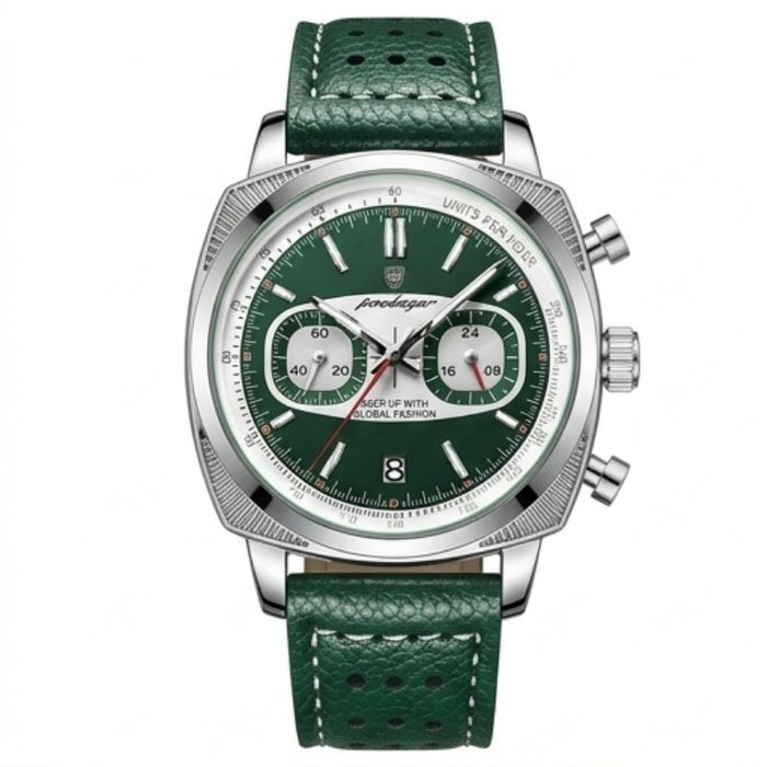 Poedagar Dominium Chrono Silver Green