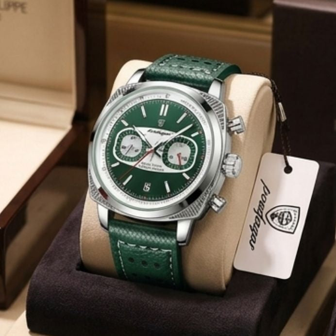 Poedagar Dominium Chrono Silver Green