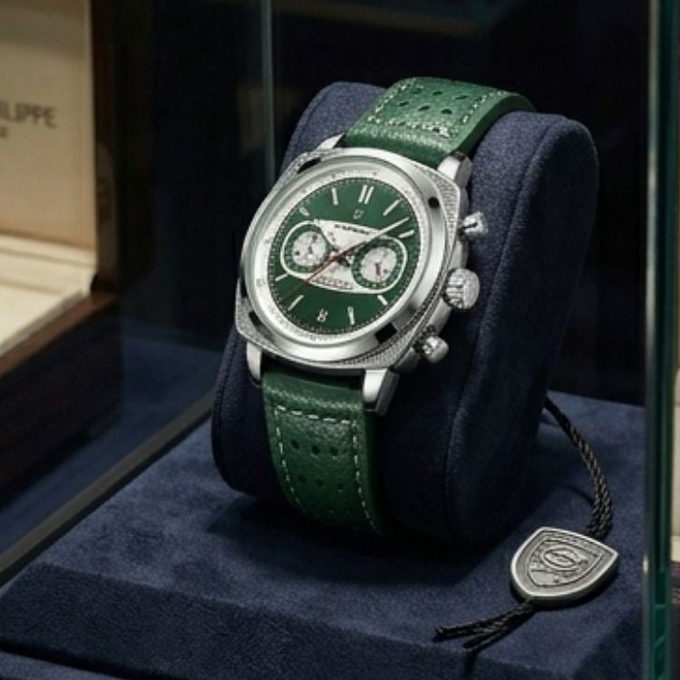 Poedagar Dominium Chrono Silver Green